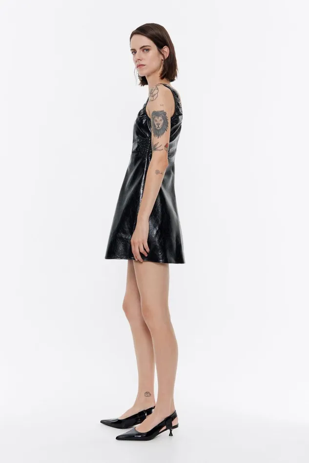 Black Ruched Mini Dress Black Women Bimba Y Lola Party Black Ruched Mini Dress Black Women Bimba Y Lola Party