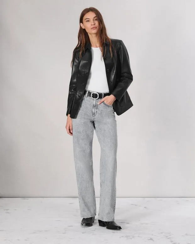 Blazers and Vests Women Rag and Bone Drew Faux Leather Blazer Black