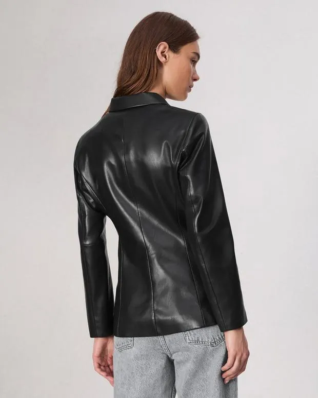 Blazers and Vests Women Rag and Bone Drew Faux Leather Blazer Black