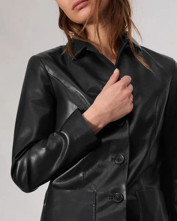 Blazers and Vests Women Rag and Bone Drew Faux Leather Blazer Black