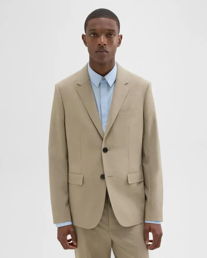 Blazers Jackets Men Theory Virgin Wool TwoButton Blazer Light Quarry