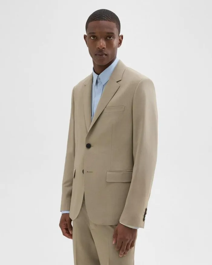 Blazers Jackets Men Theory Virgin Wool TwoButton Blazer Light Quarry