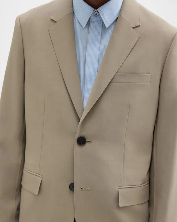 Blazers Jackets Men Theory Virgin Wool TwoButton Blazer Light Quarry