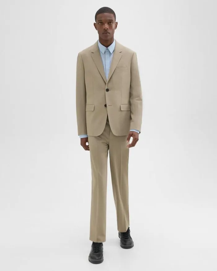 Blazers Jackets Men Theory Virgin Wool TwoButton Blazer Light Quarry