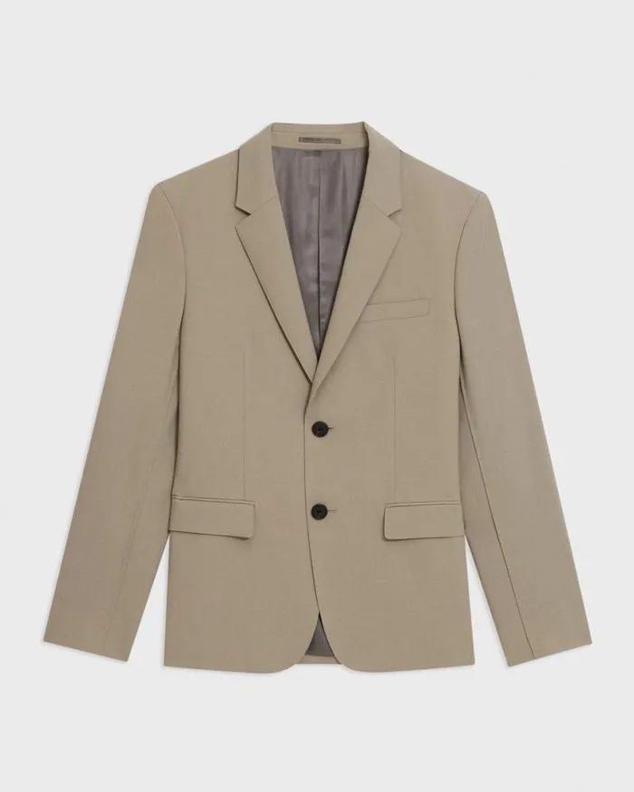 Blazers Jackets Men Theory Virgin Wool TwoButton Blazer Light Quarry