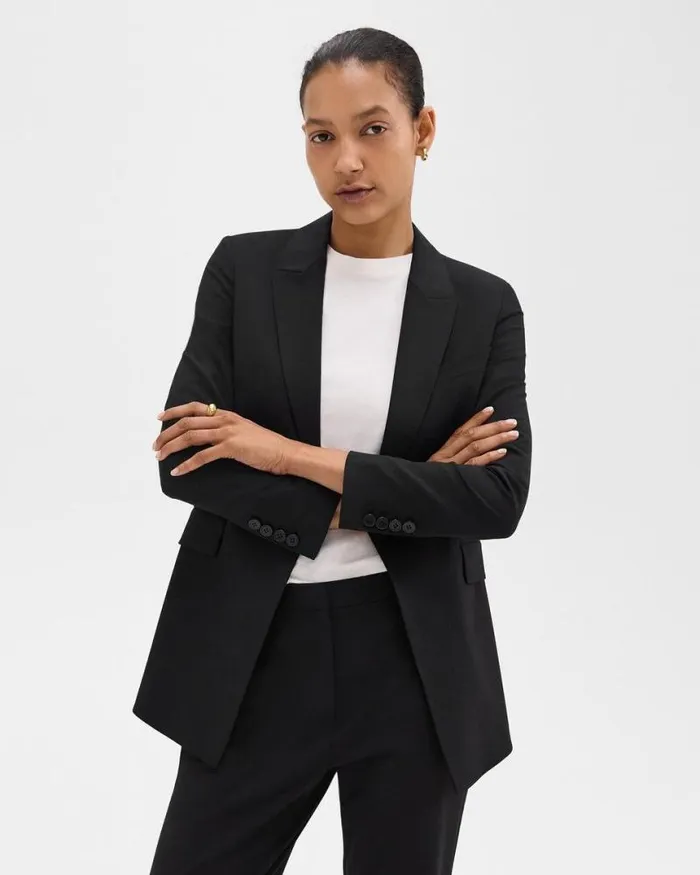 Blazers Jackets Women Theory Etiennette Blazer In Good Wool Black