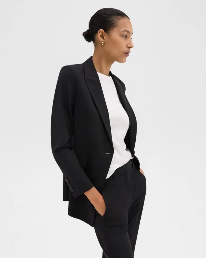 Blazers Jackets Women Theory Etiennette Blazer In Good Wool Black
