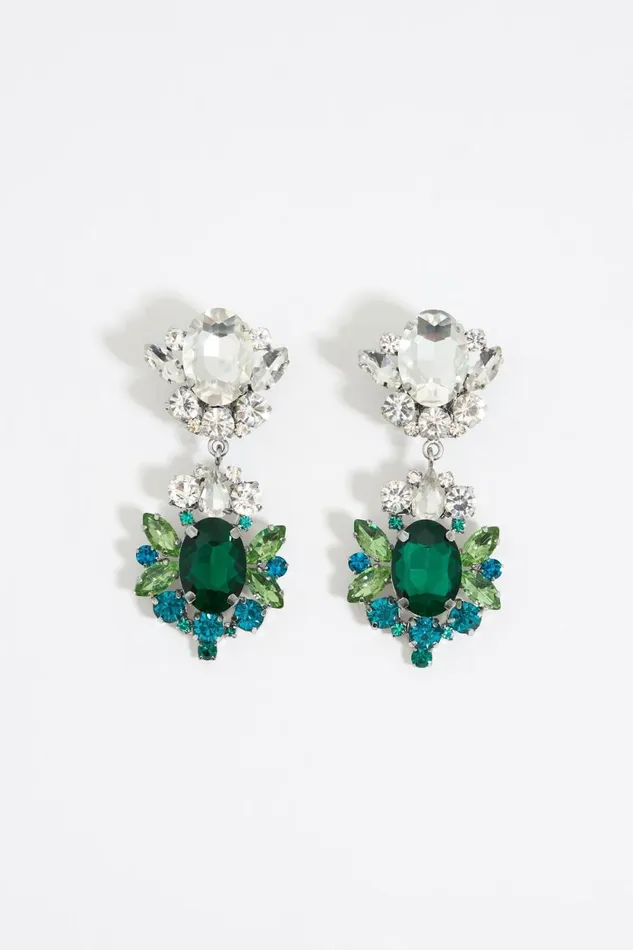 Blue And Green Crystal Earrings Green Women Bimba Y Lola Earrings