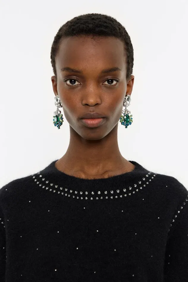 Blue And Green Crystal Earrings Green Women Bimba Y Lola Earrings Blue And Green Crystal Earrings Green Women Bimba Y Lola Earrings