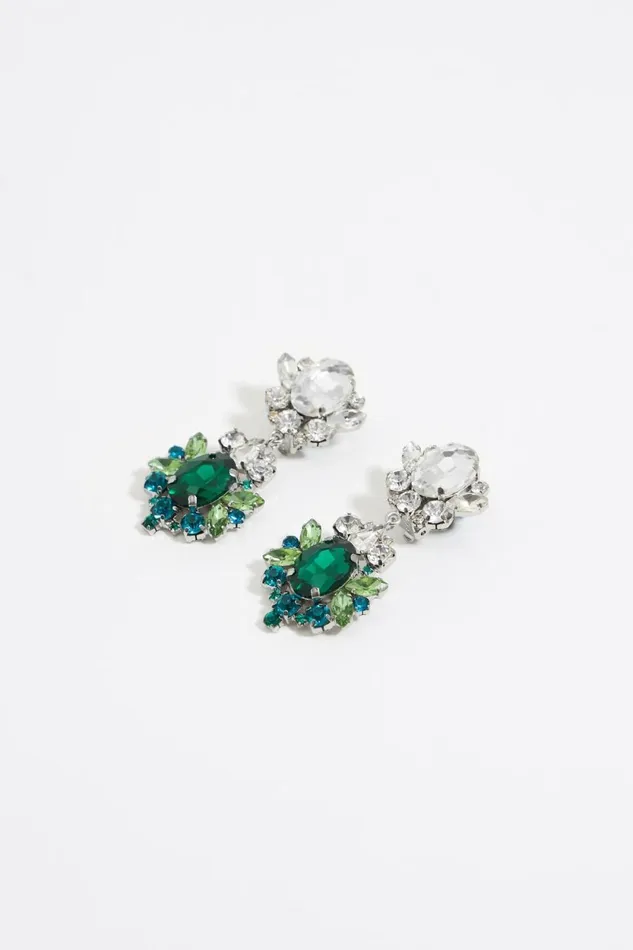 Blue And Green Crystal Earrings Green Women Bimba Y Lola Earrings Blue And Green Crystal Earrings Green Women Bimba Y Lola Earrings