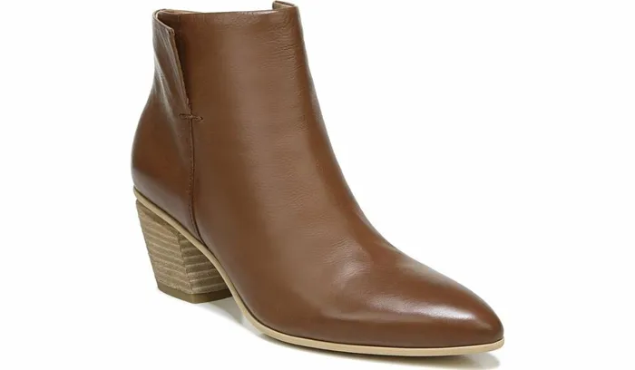 Booties Women Franco Sarto Sarto Kinga Block Heel Bootie Walnut Leather