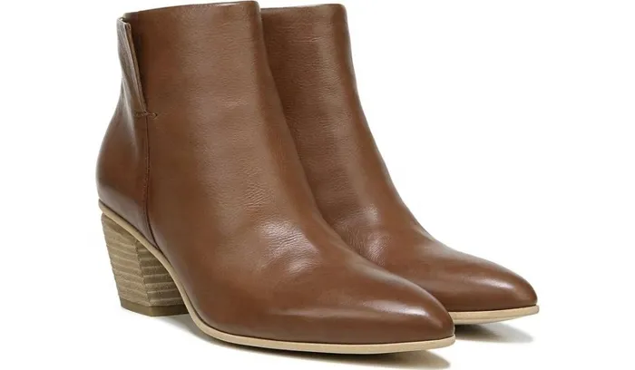 Booties Women Franco Sarto Sarto Kinga Block Heel Bootie Walnut Leather