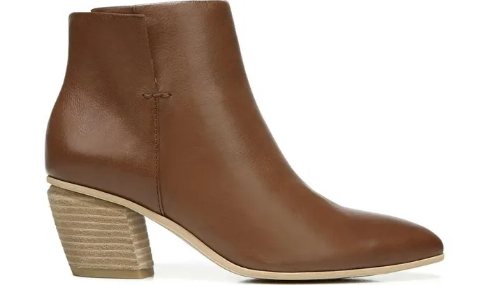Booties Women Franco Sarto Sarto Kinga Block Heel Bootie Walnut Leather