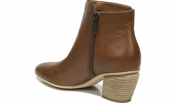Booties Women Franco Sarto Sarto Kinga Block Heel Bootie Walnut Leather