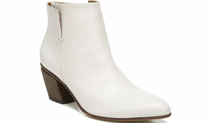 Boots Women Franco Sarto Sarto Kinga Block Heel Bootie Ecru Leather