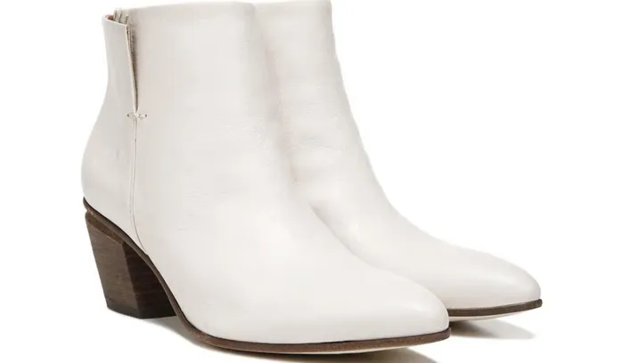 Boots Women Franco Sarto Sarto Kinga Block Heel Bootie Ecru Leather
