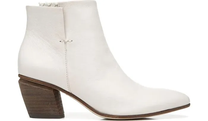 Boots Women Franco Sarto Sarto Kinga Block Heel Bootie Ecru Leather