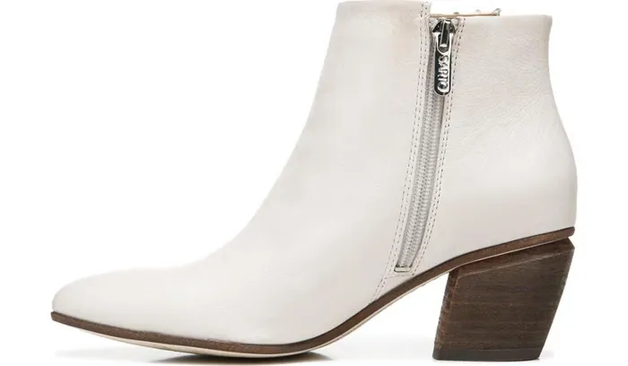 Boots Women Franco Sarto Sarto Kinga Block Heel Bootie Ecru Leather