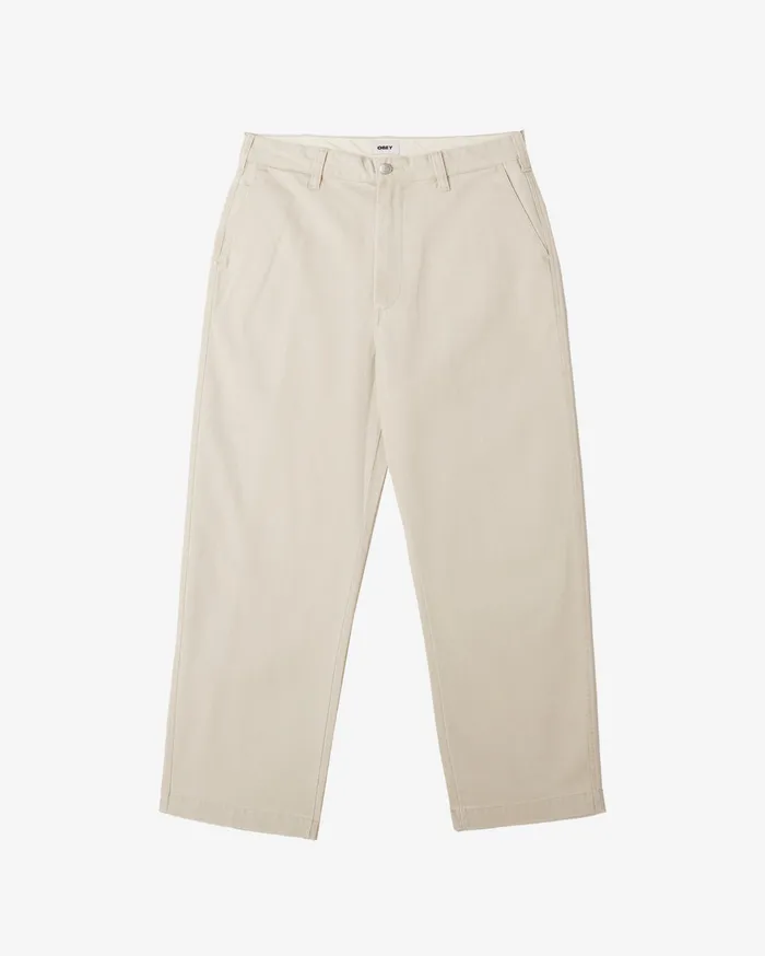 BOTTOMS OBEY Clothing Men BIGWIG CHINO PANT Pigment Silver Grey