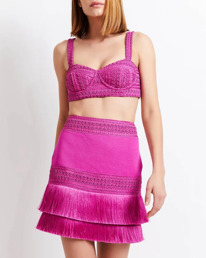Bottoms Women PatBO Fringe Trim Mini Skirt X Harrods Exclusive