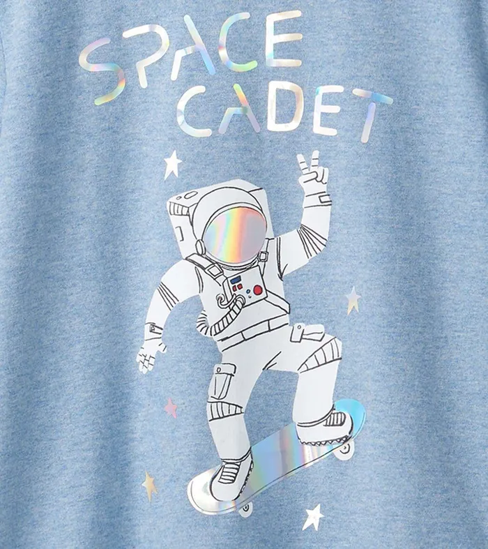 Boys Astronaut Skateboarder Graphic TShirt Hatley