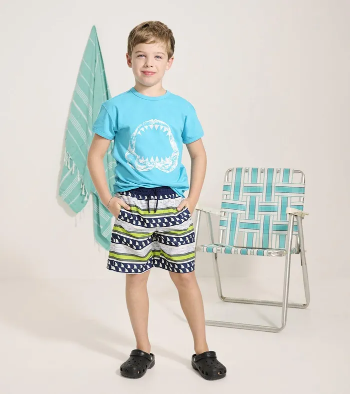 Boys Fins And Stripes Swim Trunks Hatley