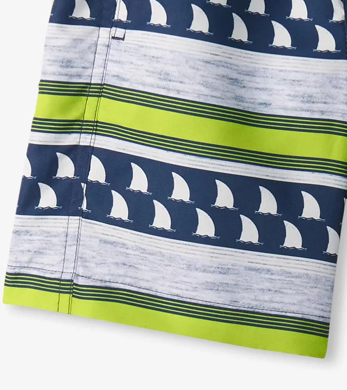Boys Fins And Stripes Swim Trunks Hatley