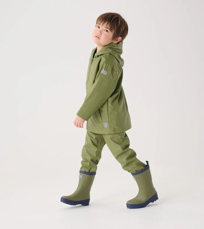 Boys Forest Green ZipUp Rain Jacket Hatley