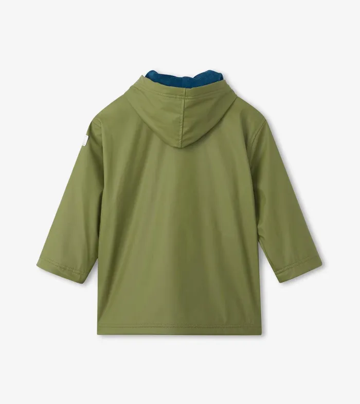 Boys Forest Green ZipUp Rain Jacket Hatley