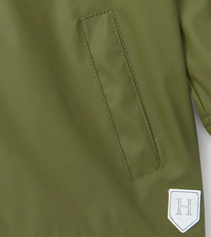 Boys Forest Green ZipUp Rain Jacket Hatley