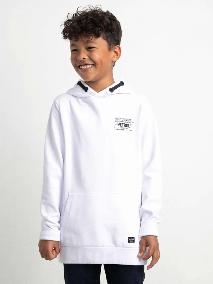 Boys Knits and Sweats Petrol Industries Comfortable Hoodie Bright White