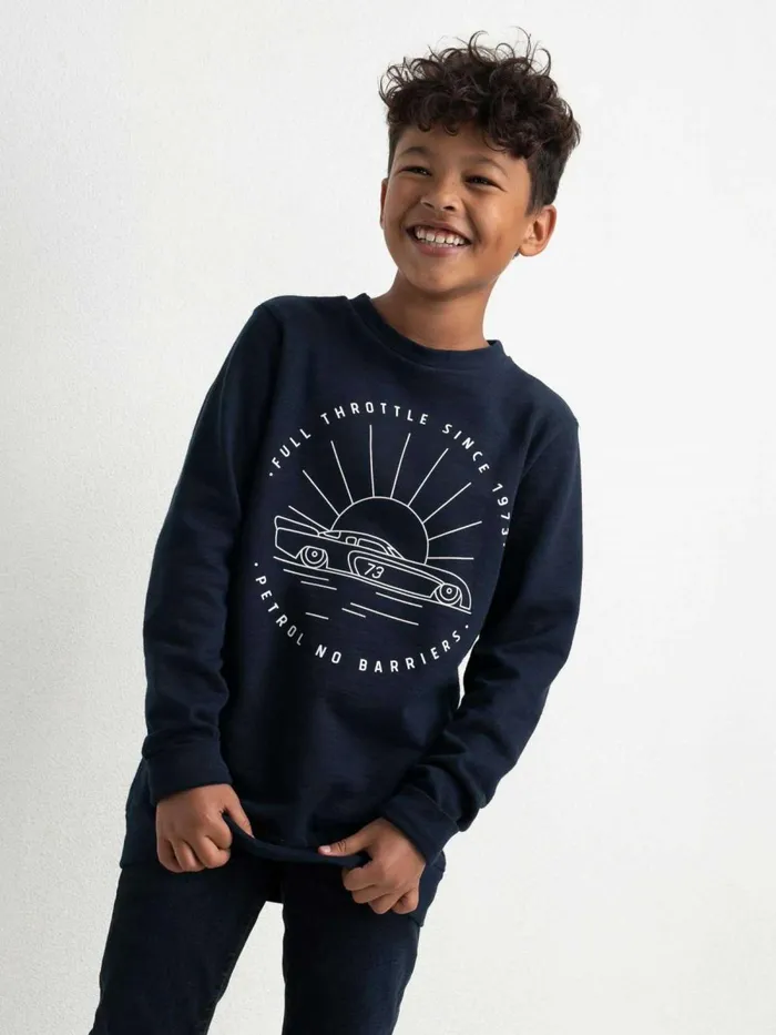 Boys Knits and Sweats Petrol Industries Full Throttle Pullover Midnight Navy