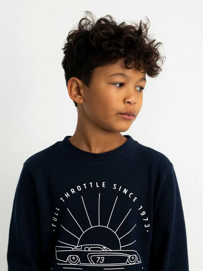 Boys Knits and Sweats Petrol Industries Full Throttle Pullover Midnight Navy
