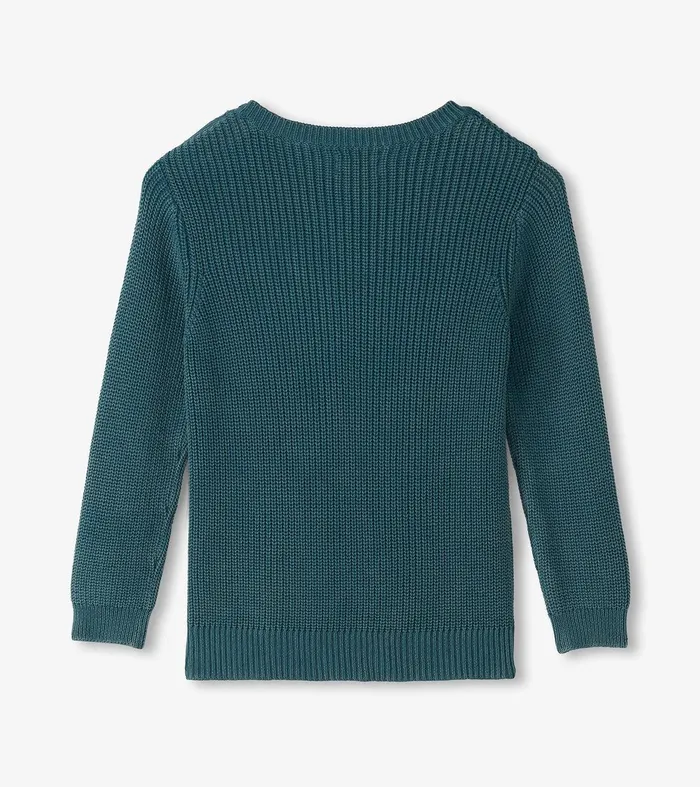 Boys Moroccan Blue Button Neck Sweater Hatley