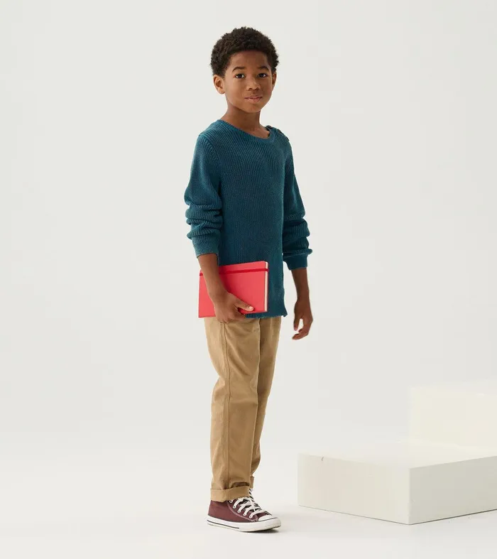 Boys Moroccan Blue Button Neck Sweater Hatley