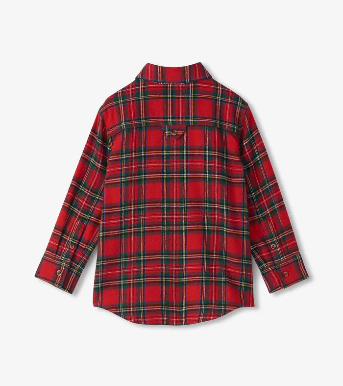 Boys Red Plaid Button Down Shirt Hatley