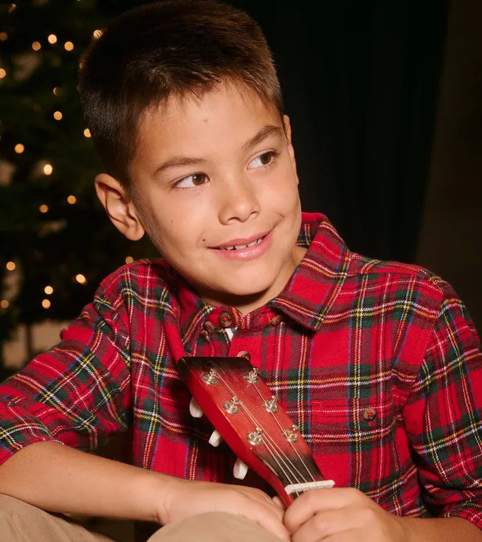 Boys Red Plaid Button Down Shirt Hatley