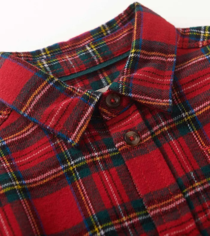 Boys Red Plaid Button Down Shirt Hatley