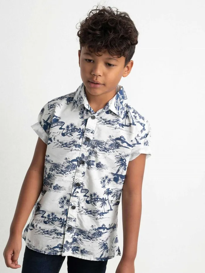 Boys Shirts Petrol Industries Bonneville ShortSleeved Shirt Sky White