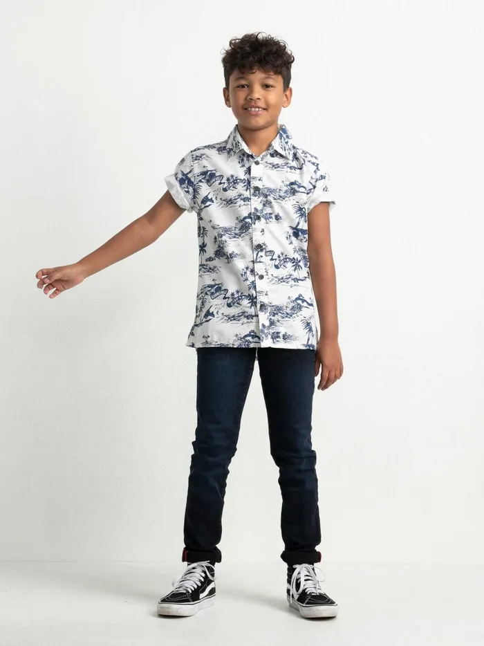 Boys Shirts Petrol Industries Bonneville ShortSleeved Shirt Sky White