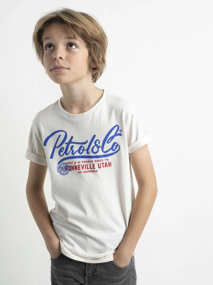Boys TShirts Petrol Industries Artwork TShirt Sky White