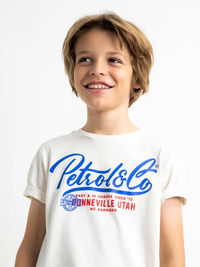 Boys TShirts Petrol Industries Artwork TShirt Sky White