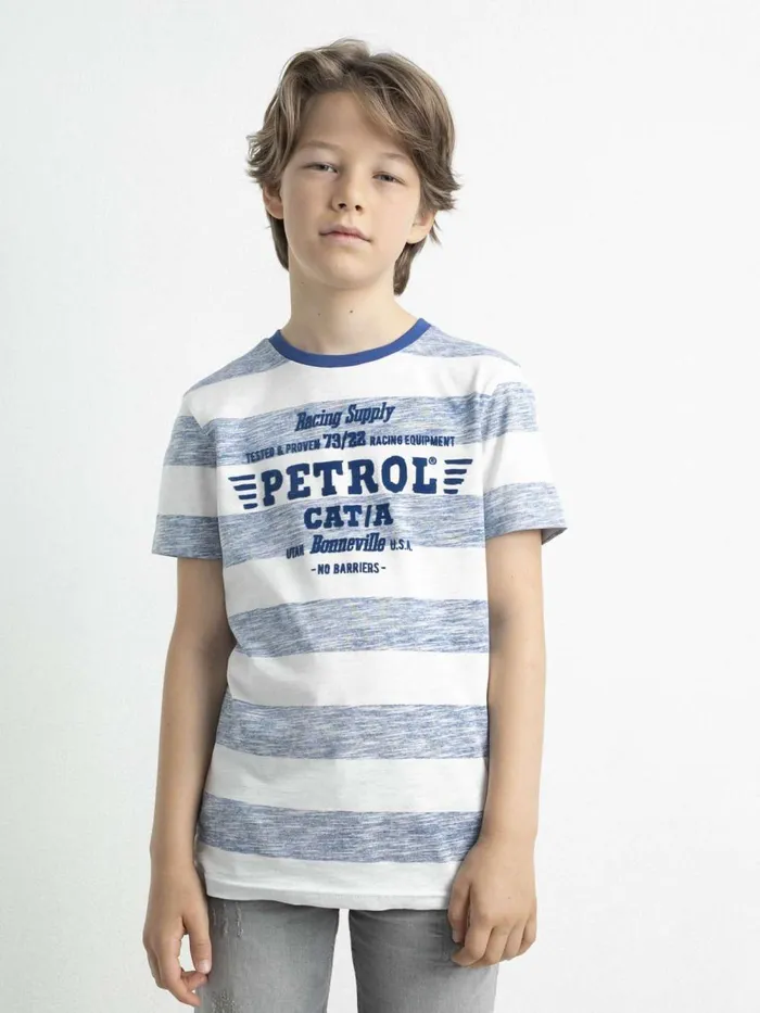 Boys TShirts Petrol Industries Striped TShirt Chalk White