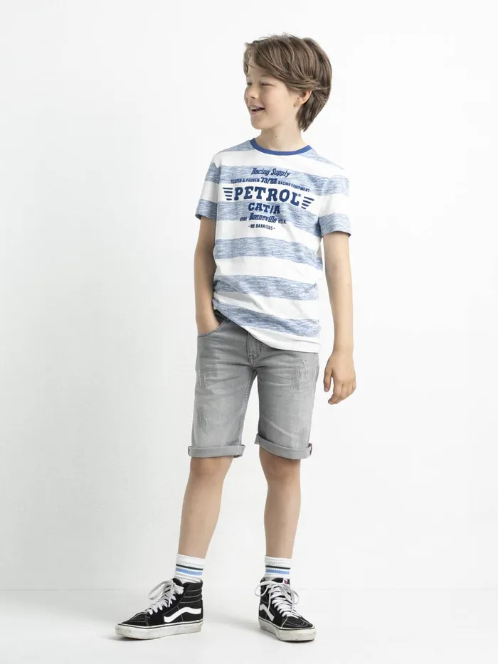 Boys TShirts Petrol Industries Striped TShirt Chalk White