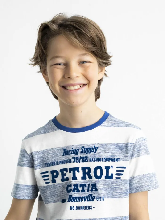 Boys TShirts Petrol Industries Striped TShirt Chalk White