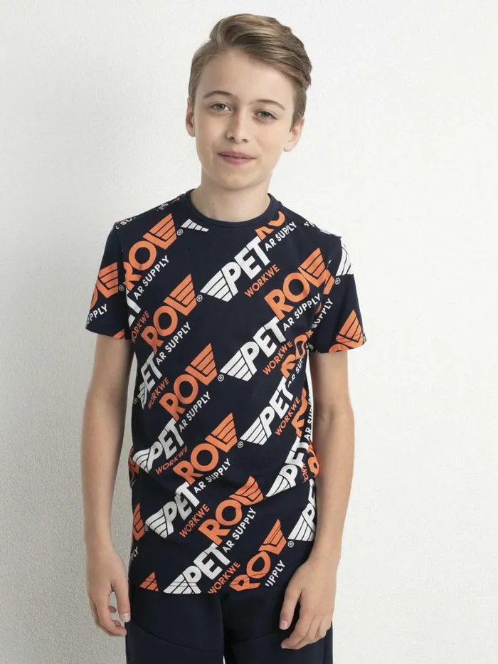 Boys TShirts Petrol Industries TShirt With AllOver Print Midnight Navy