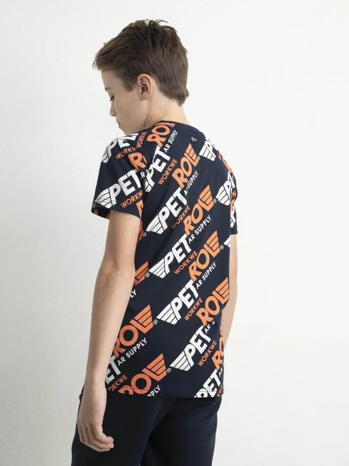 Boys TShirts Petrol Industries TShirt With AllOver Print Midnight Navy