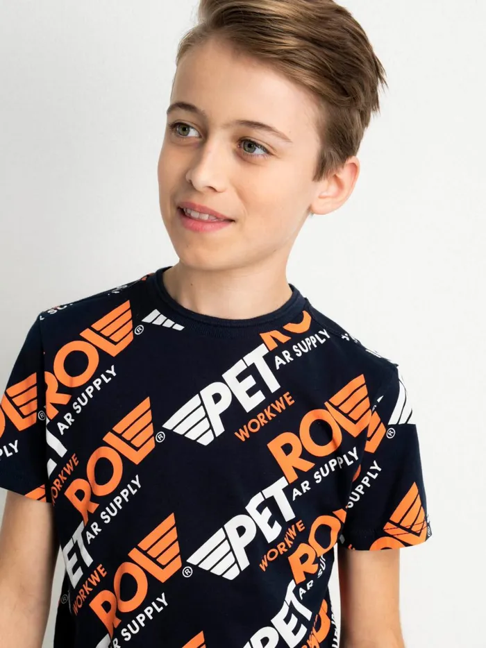 Boys TShirts Petrol Industries TShirt With AllOver Print Midnight Navy