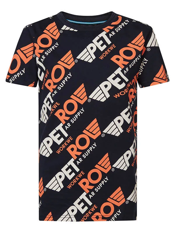 Boys TShirts Petrol Industries TShirt With AllOver Print Midnight Navy