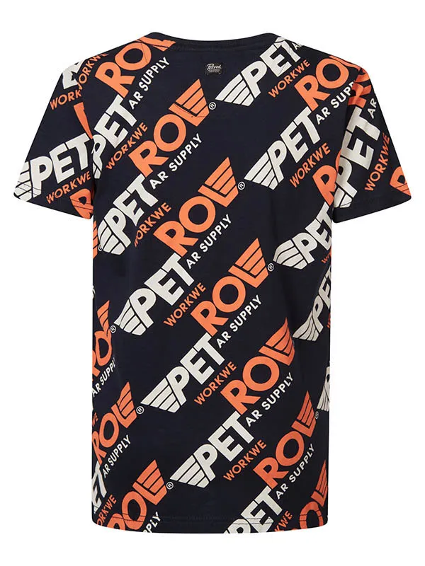 Boys TShirts Petrol Industries TShirt With AllOver Print Midnight Navy